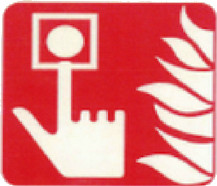 Αυτοκόλλητο φωσφορίζον σήμα κουμπιού πυρκαγιάς 15*15 εκατοστών